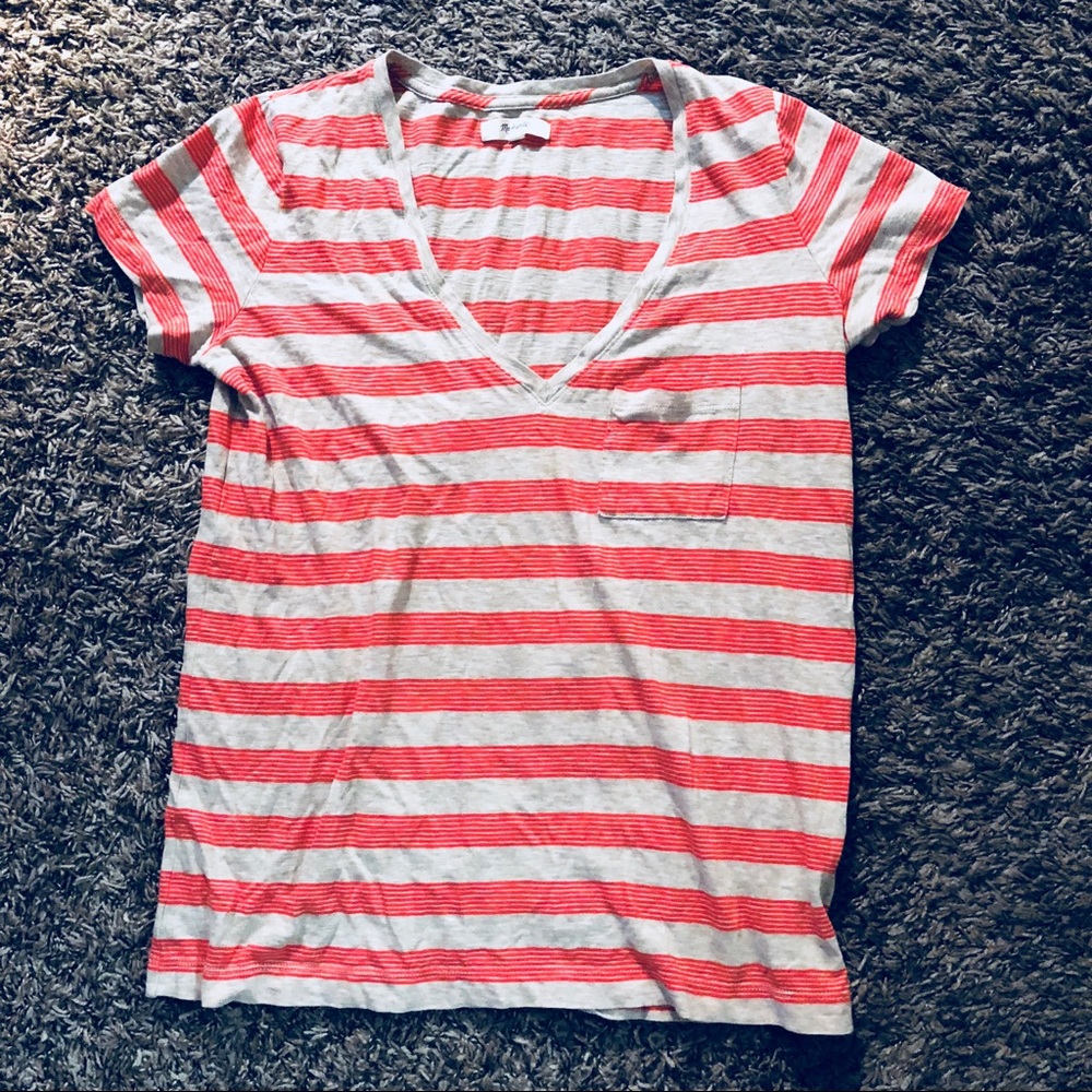 Madewell Orange and Tan Short Sleeve T-shirt